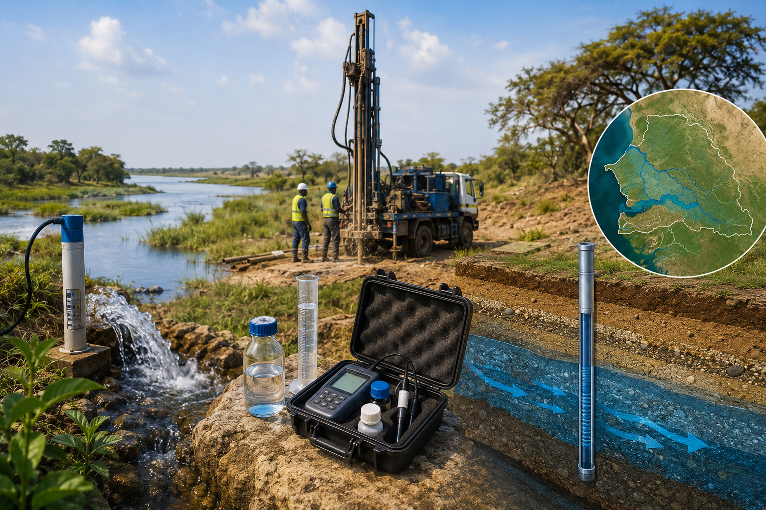 Lire la suite à propos de l’article Études hydrogéologiques et hydrologiques complémentaires de la nappe du Continental Terminal de la zone Sine-Gambie (Financement BAD).